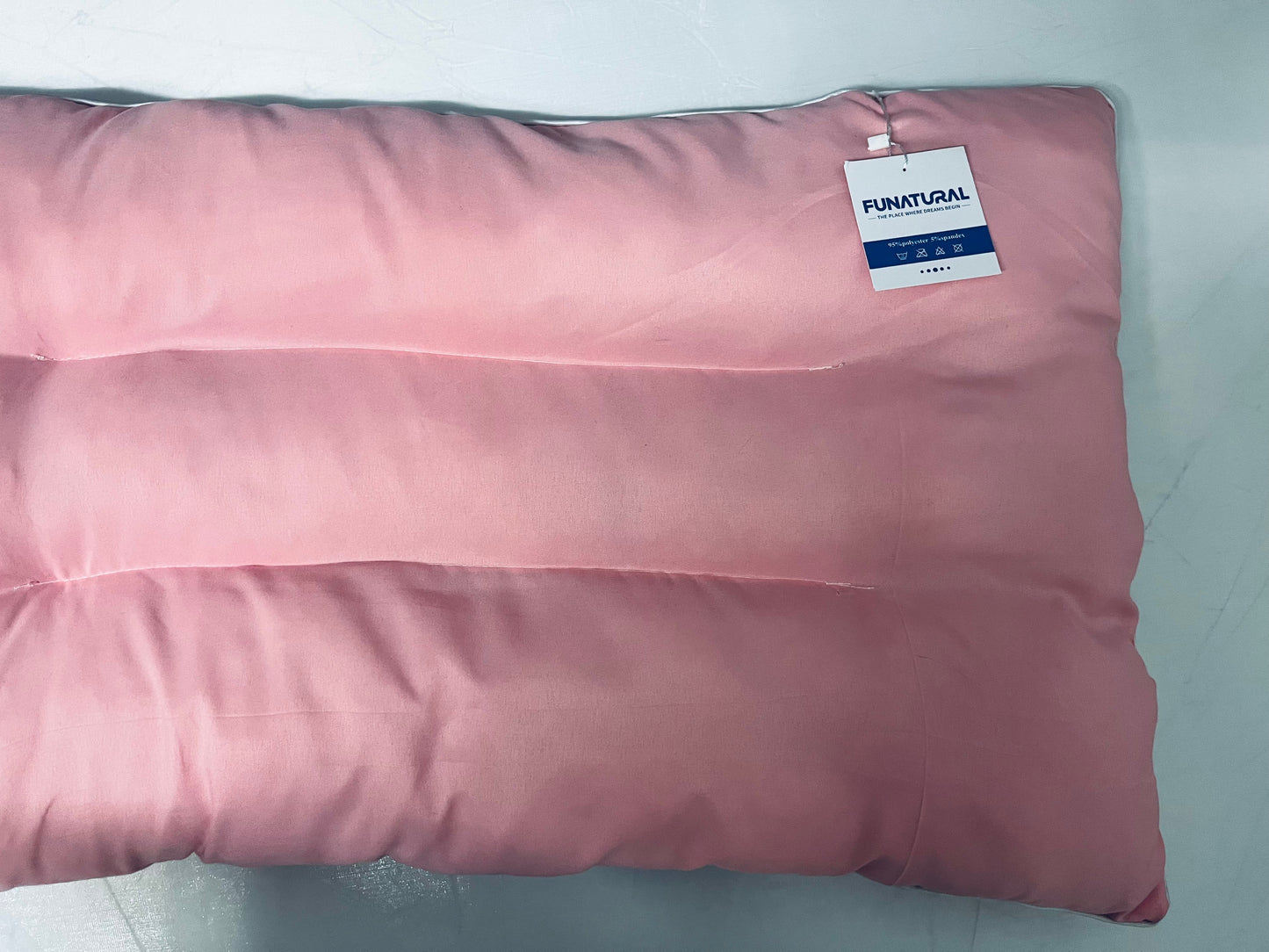 FUNATURAL Pillows Flat Pillows for Sleeping,Ultra Thin Bed Pillows Standard Size for Stomach and Side Sleeper 7D High Support 2.5 inch Height Slim Bed Pillow