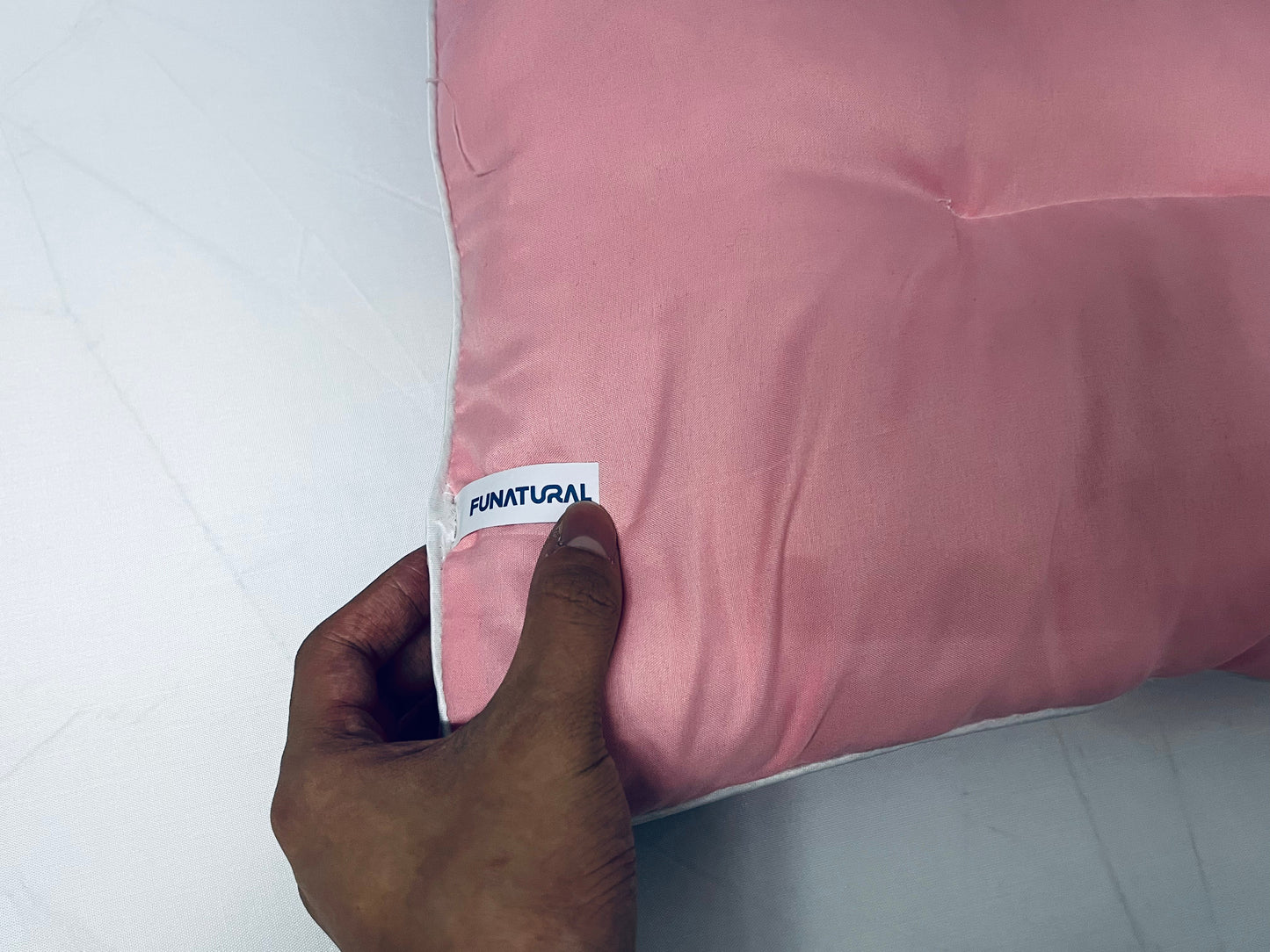 FUNATURAL Pillows Flat Pillows for Sleeping,Ultra Thin Bed Pillows Standard Size for Stomach and Side Sleeper 7D High Support 2.5 inch Height Slim Bed Pillow