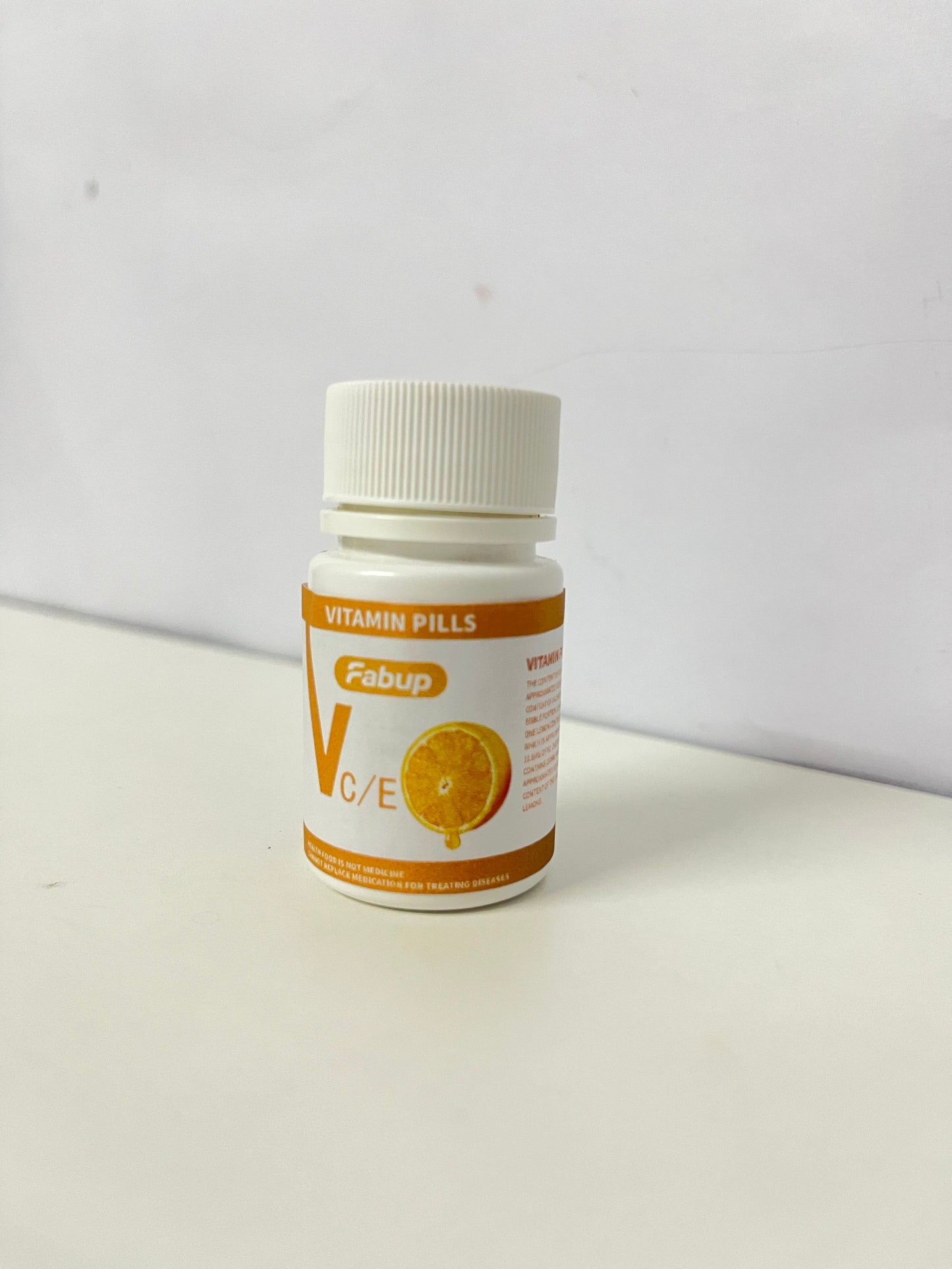 Fabup Vitamin Pills (VC/E): Daily Antioxidant Nutritional Supplement with Portable White & Orange Packaging