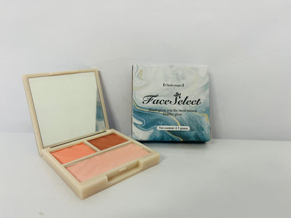 FaceSelect 3-in-1 Highlighter Makeup Palette – Contour, Blush & Glow Kit with Matte & Shimmer Finish – Silky Pressed Powder for Face, Cheekbones, Eyes – Long-Lasting, Waterproof, Cool Toned, Travel-Friendly