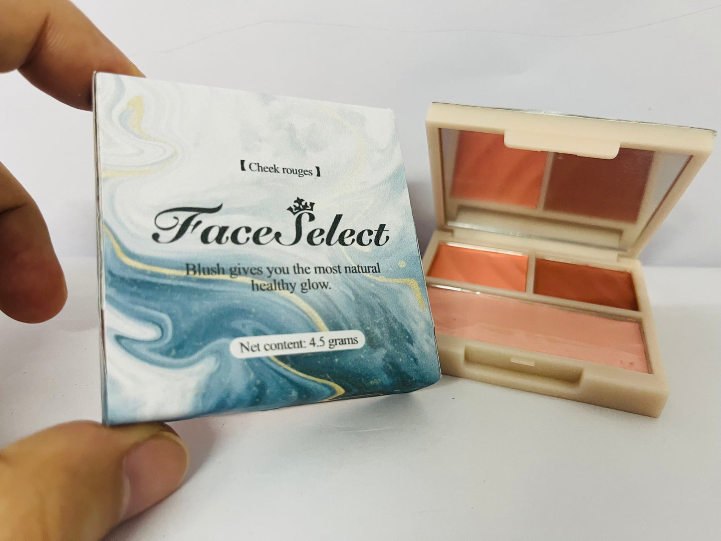 FaceSelect 3-in-1 Highlighter Makeup Palette – Contour, Blush & Glow Kit with Matte & Shimmer Finish – Silky Pressed Powder for Face, Cheekbones, Eyes – Long-Lasting, Waterproof, Cool Toned, Travel-Friendly