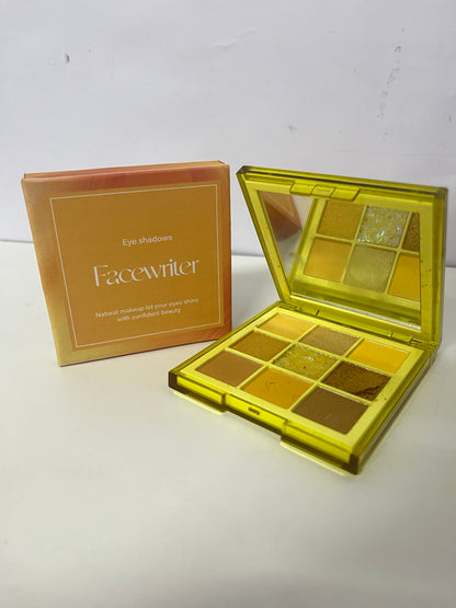 [Facewriter Eye shadow]——Warm Brown Amber 9-Color Eyeshadow Palette - Matte, Shimmer, Glitter Versatile Palette