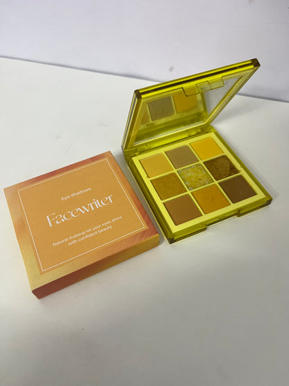 [Facewriter Eye shadow]——Warm Brown Amber 9-Color Eyeshadow Palette - Matte, Shimmer, Glitter Versatile Palette