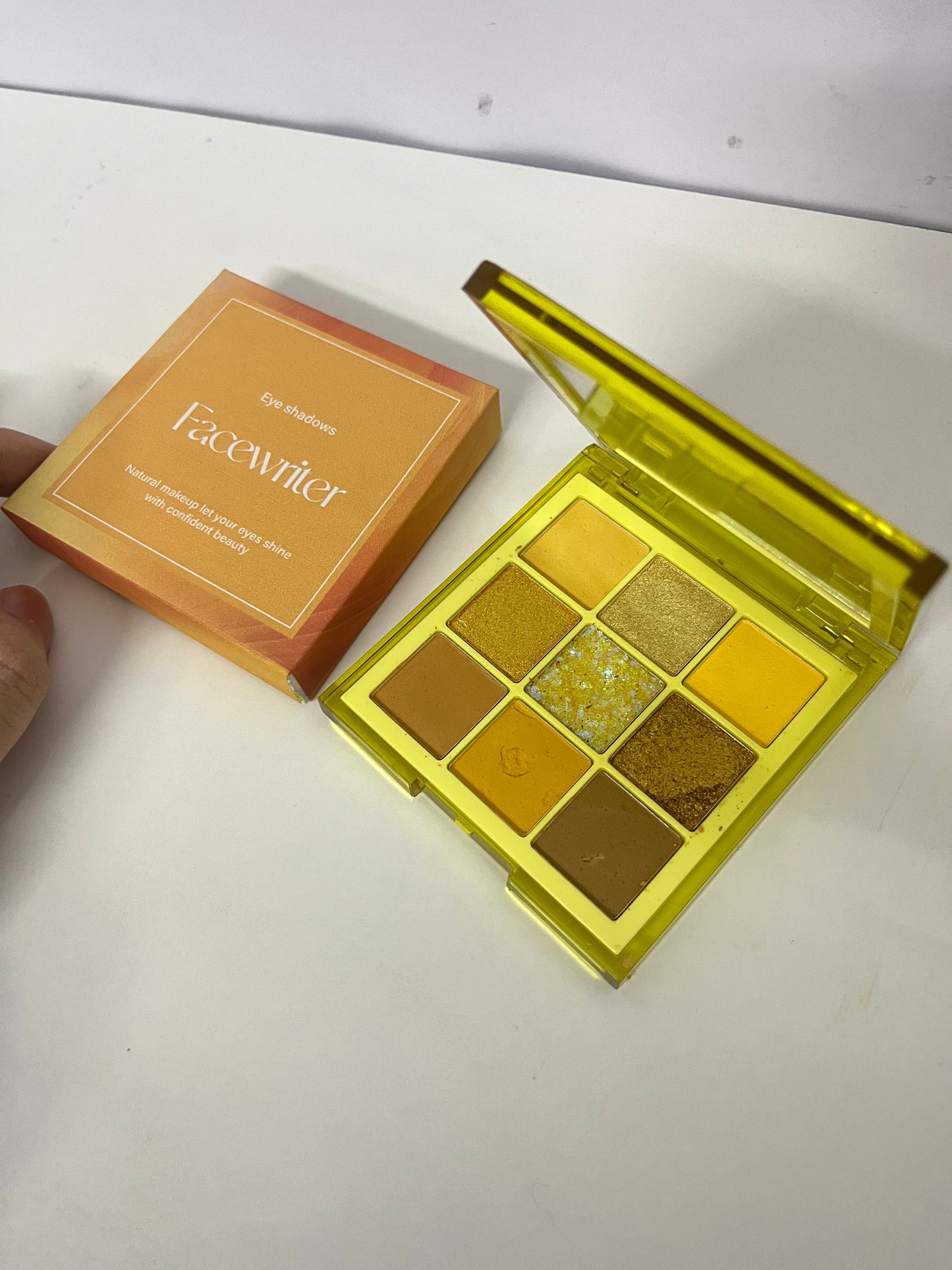 [Facewriter Eye shadow]——Warm Brown Amber 9-Color Eyeshadow Palette - Matte, Shimmer, Glitter Versatile Palette