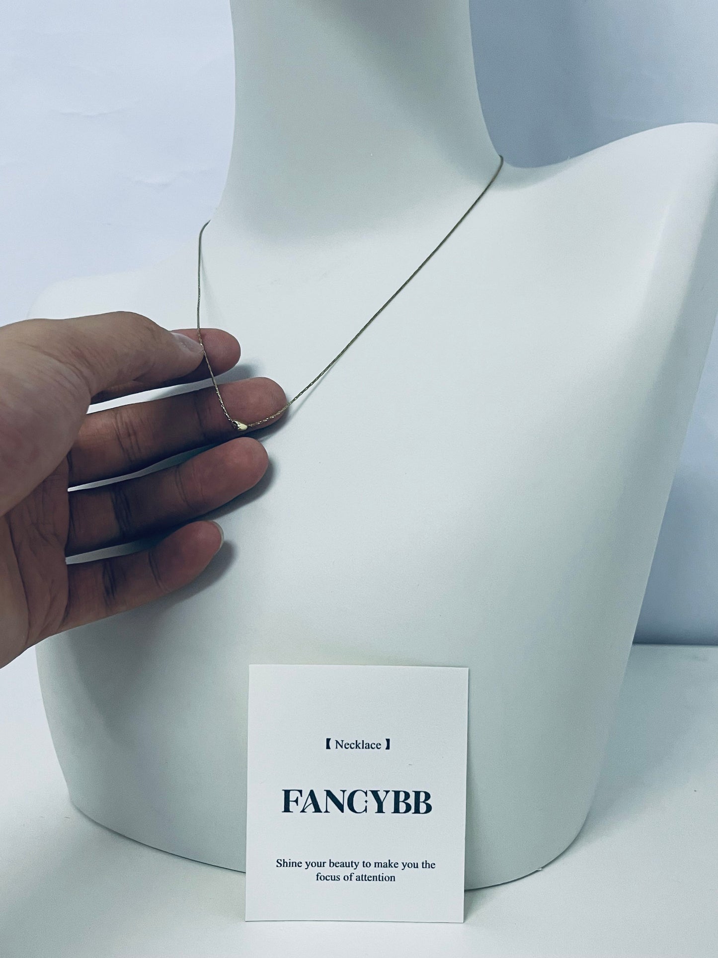 FANCYBB Slim Chain Mini Heart Pendant Clavicle Necklace