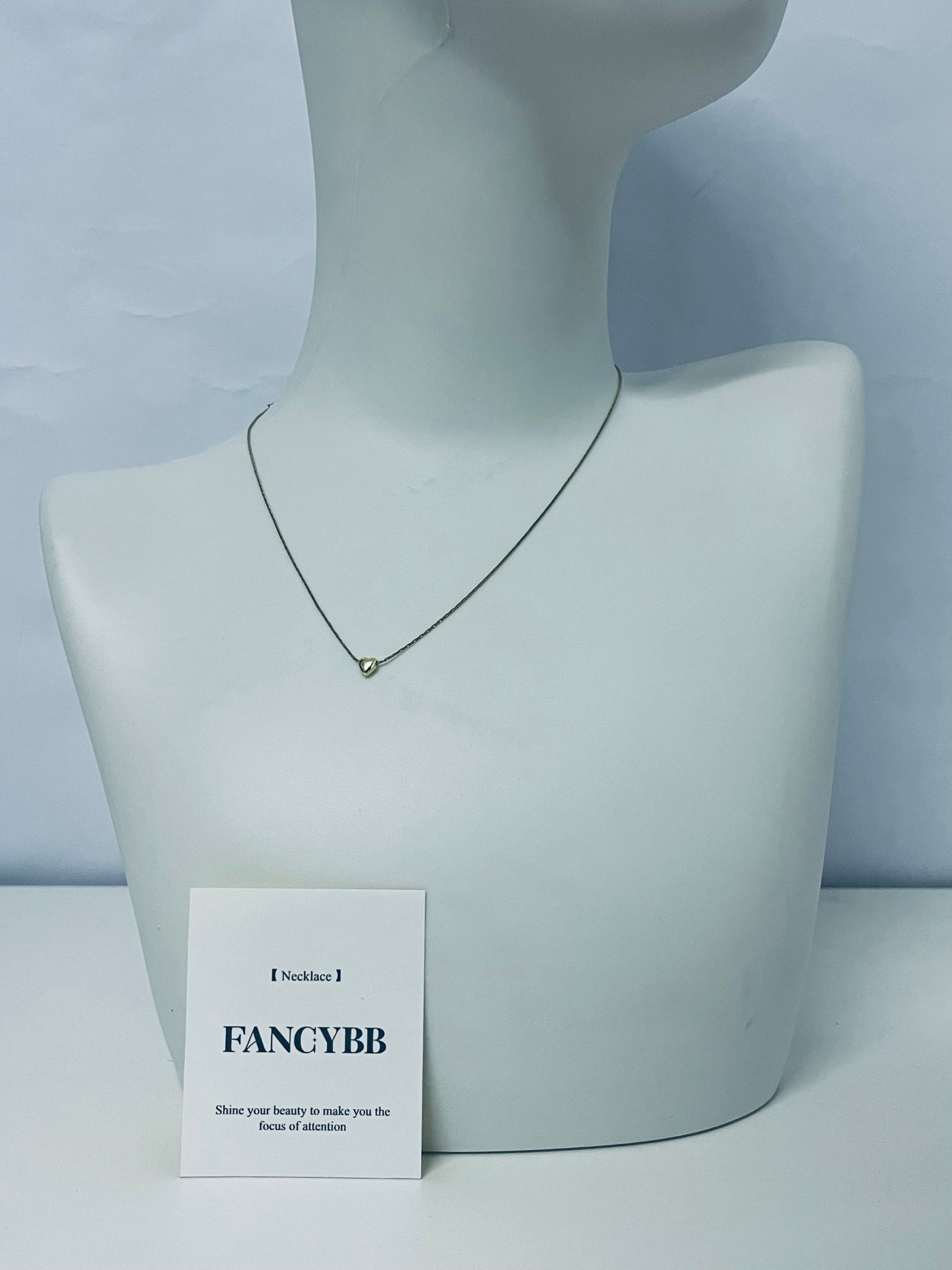 FANCYBB Slim Chain Mini Heart Pendant Clavicle Necklace