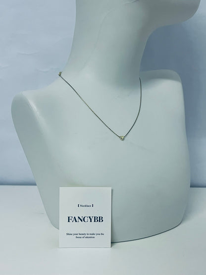 FANCYBB Slim Chain Mini Heart Pendant Clavicle Necklace