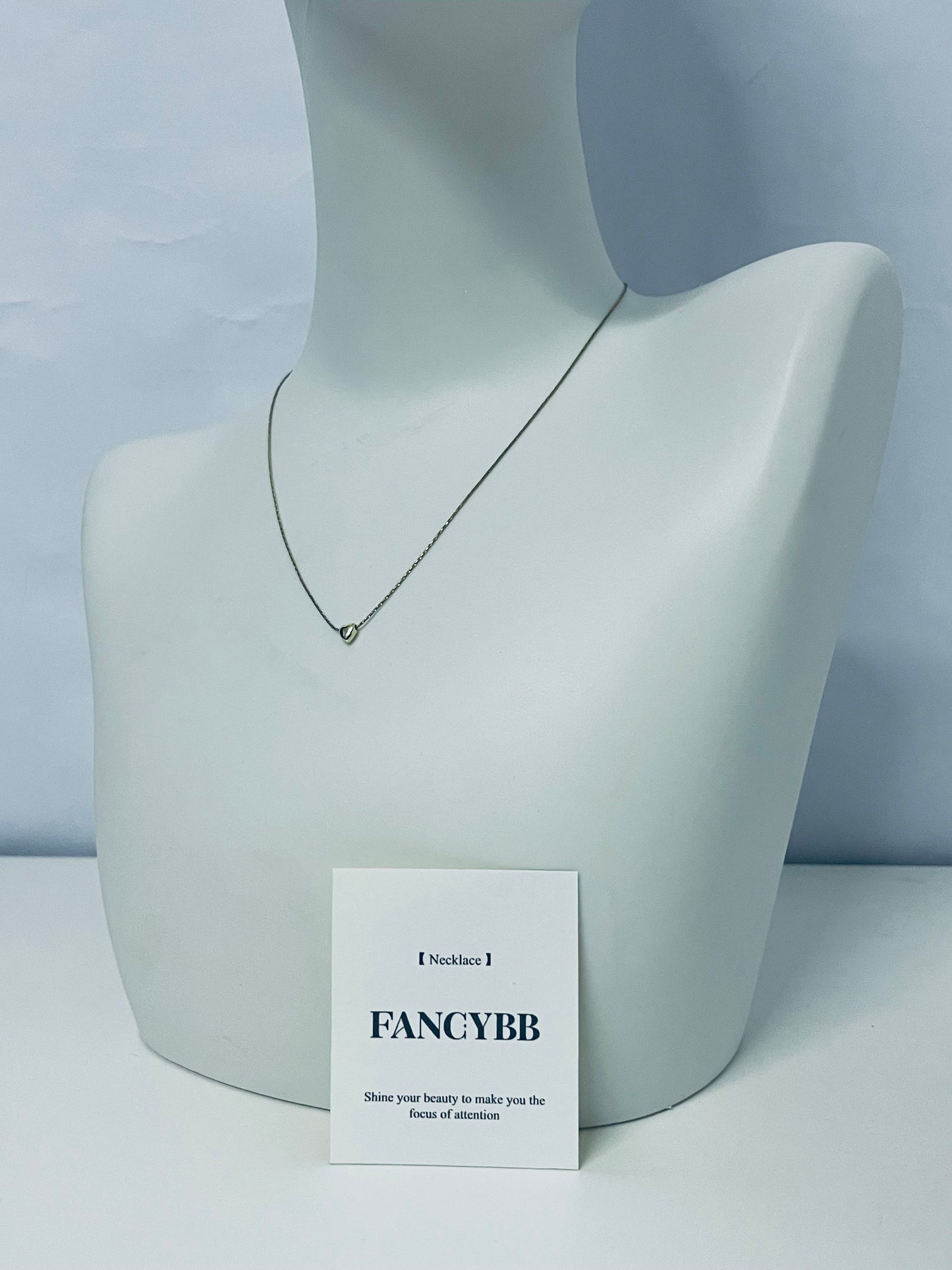 FANCYBB Slim Chain Mini Heart Pendant Clavicle Necklace