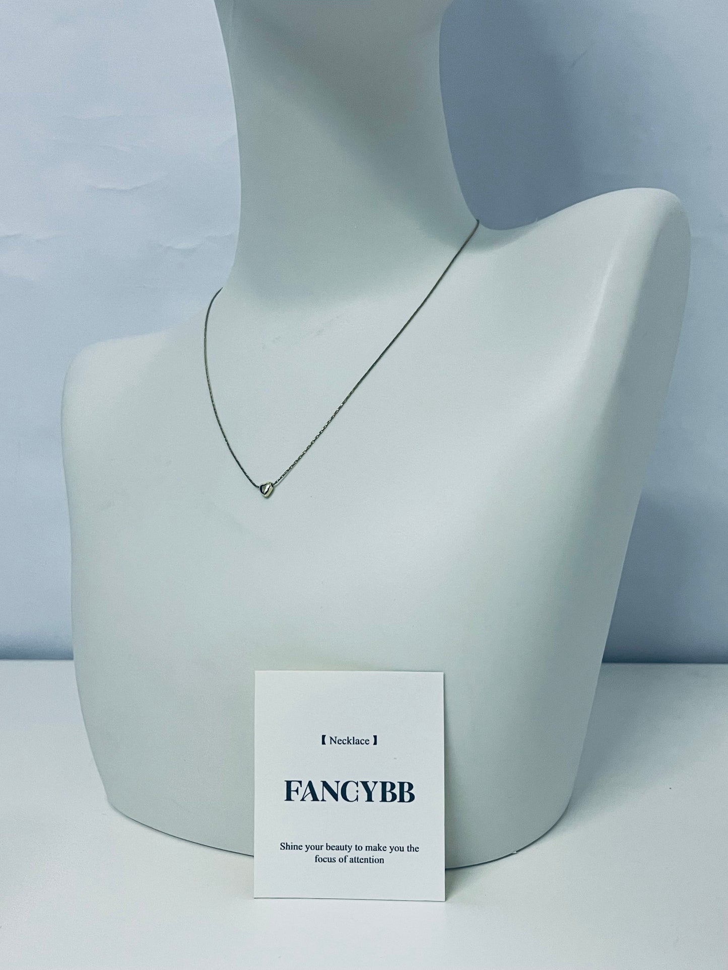 FANCYBB Slim Chain Mini Heart Pendant Clavicle Necklace