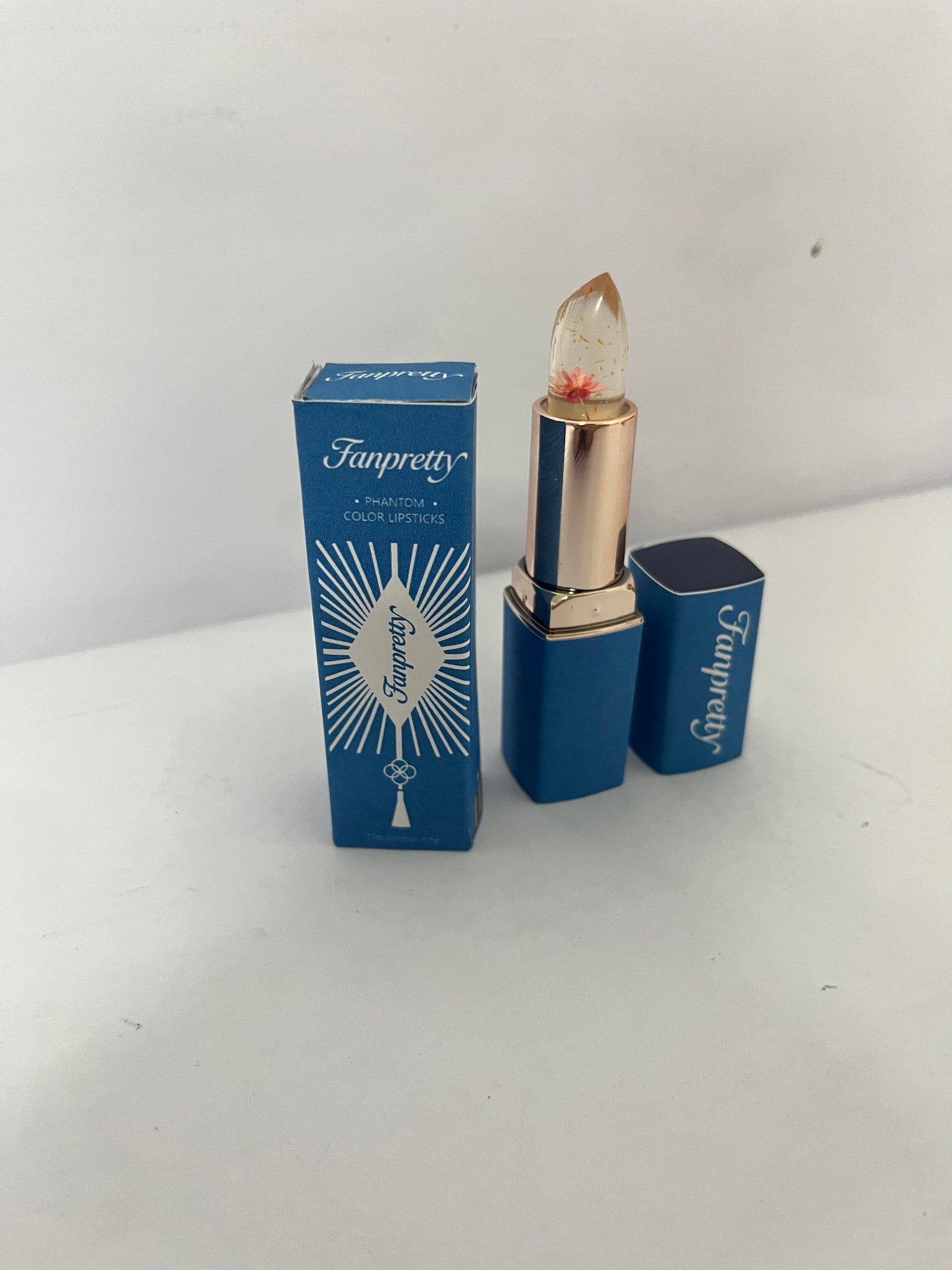 Fanpretty Lipstick Color Changing Lipstick, Transferproof Clear Lipstick That Changes Color, Gold Crystal Ph Imaginaryl Lip Color, Long Lasting 24 Hours Moisturizing Glossy Shine Lip Gloss for Women (Crystal+Rose)