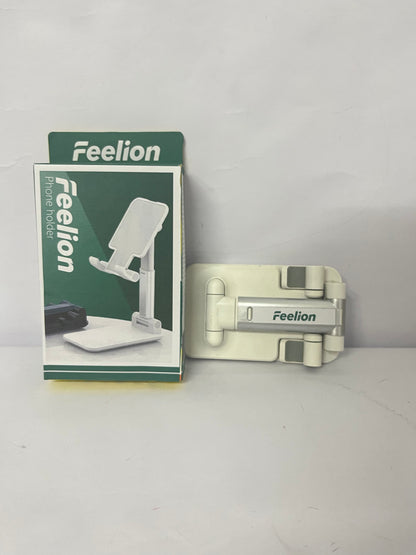 Feelion Cell Phone Stand,Adjustable Angle Height Phone Honder for Desk,Fully Foldable Portable Phone Mount,Compatible with All Mobile Phones and Small Tablet.