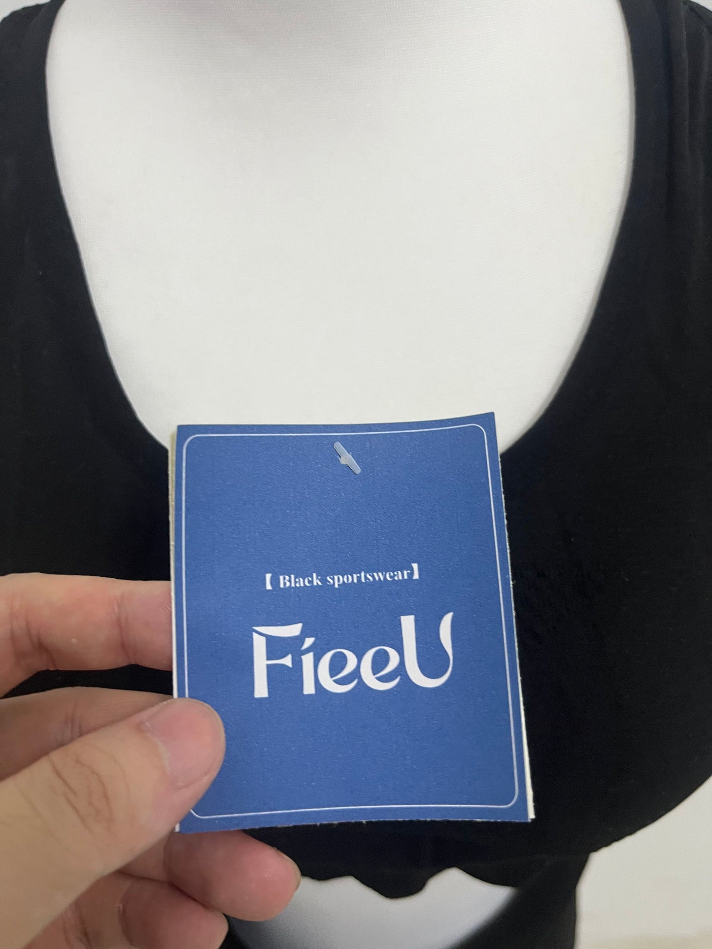 FieeU Black Tracksuit - Crop Tank & Ruched Shorts for Active & Casual Style