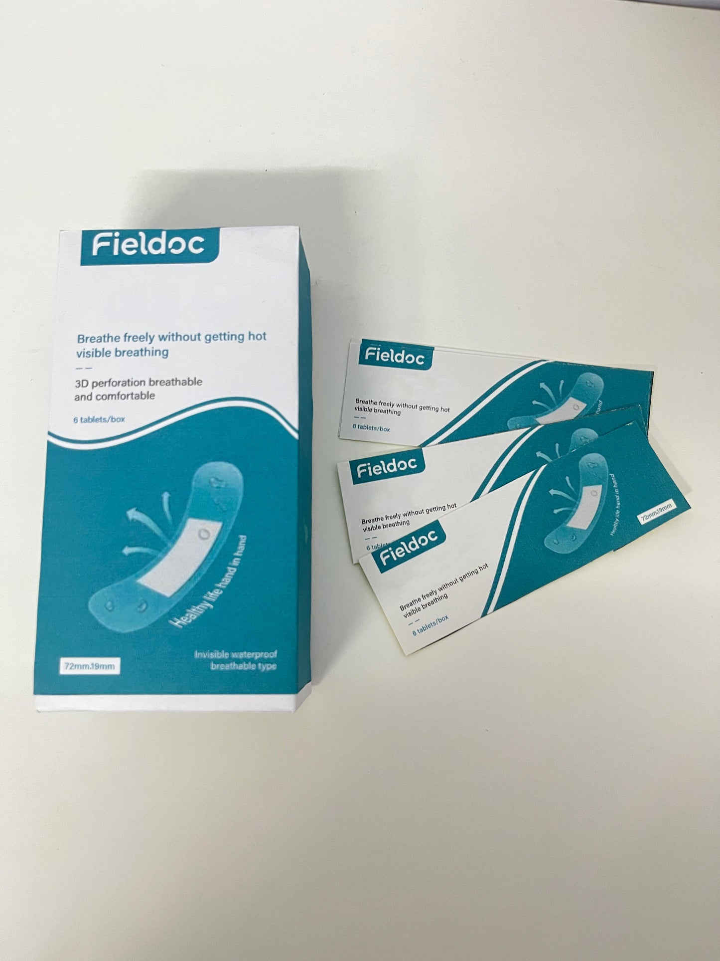 Fieldoc Skin-Friendly Adhesive Bandages (72mm×38mm, Waterproof)