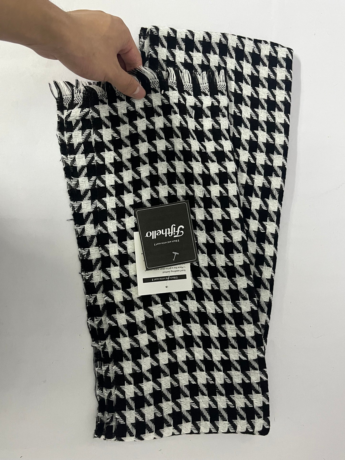 Fifthello Winter Warm Knitted Scarf Women's Premium Houndstooth Collar Scarves