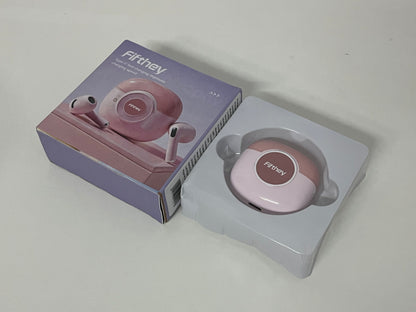 [Fifthey Earphones]-Macaron Pink Wireless Earbuds - Semi-In-Ear Noise Canceling Headphones