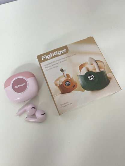 Fightiger 360° Noise-Canceling True Wireless Bluetooth Headphones Dual Goodies of Pink Aesthetics & Immersive Sound