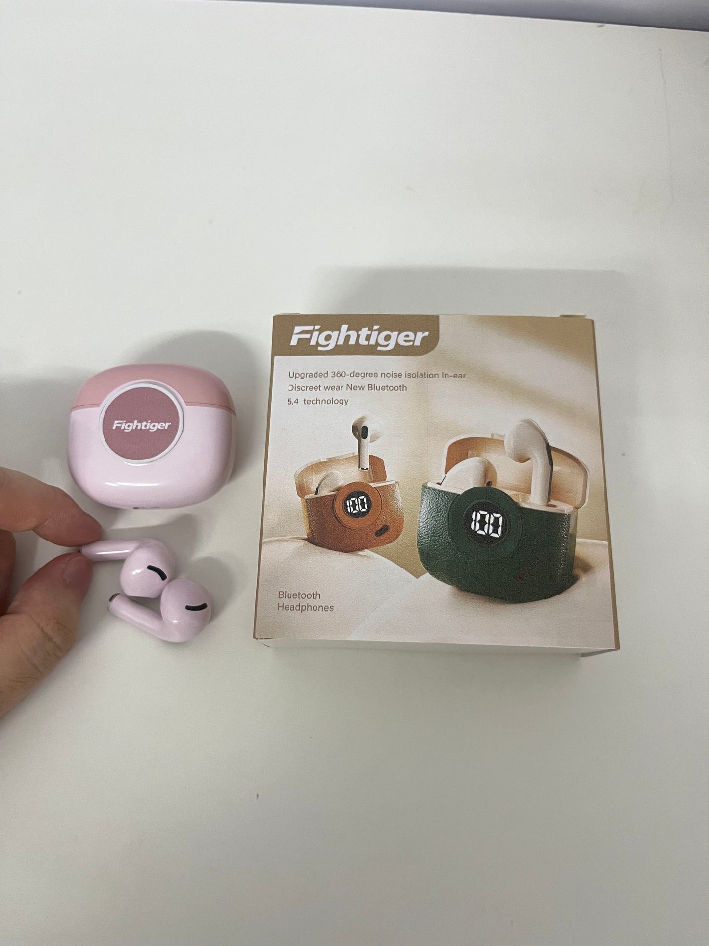 Fightiger 360° Noise-Canceling True Wireless Bluetooth Headphones Dual Goodies of Pink Aesthetics & Immersive Sound