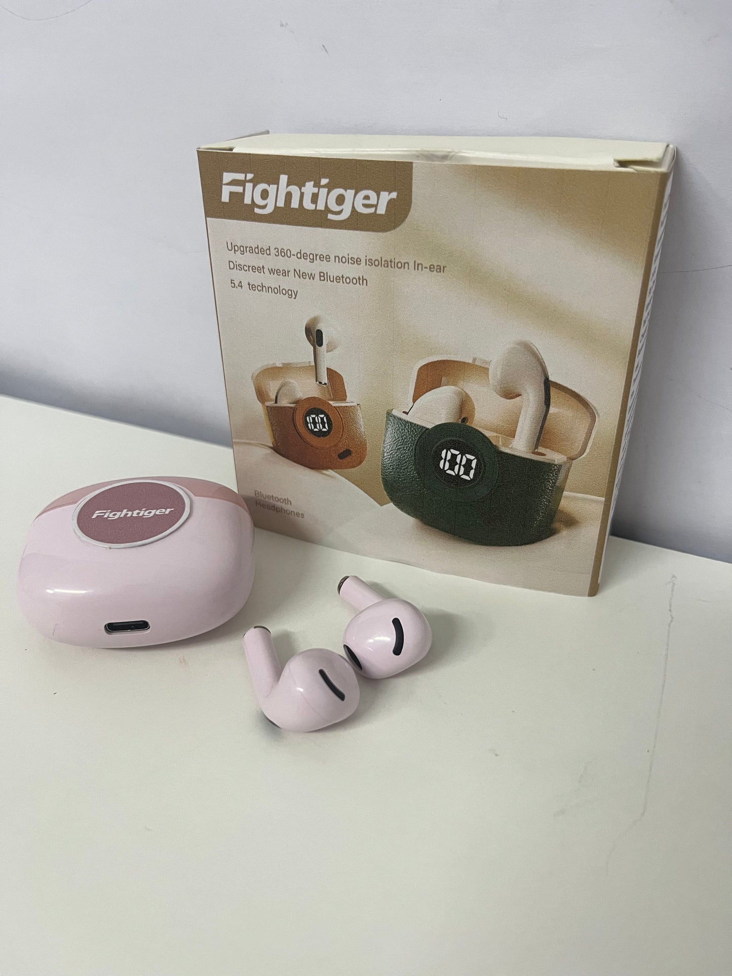 Fightiger 360° Noise-Canceling True Wireless Bluetooth Headphones Dual Goodies of Pink Aesthetics & Immersive Sound