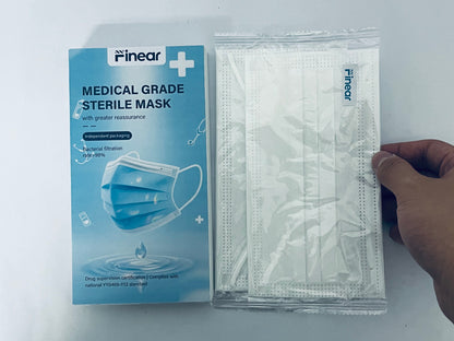 Finear Soft Disposable Face Masks for Everyday Use - 3-Layer Protection with ≥98%, Breathable & Lightweight, Elastic Earloop Design（20-Pack）