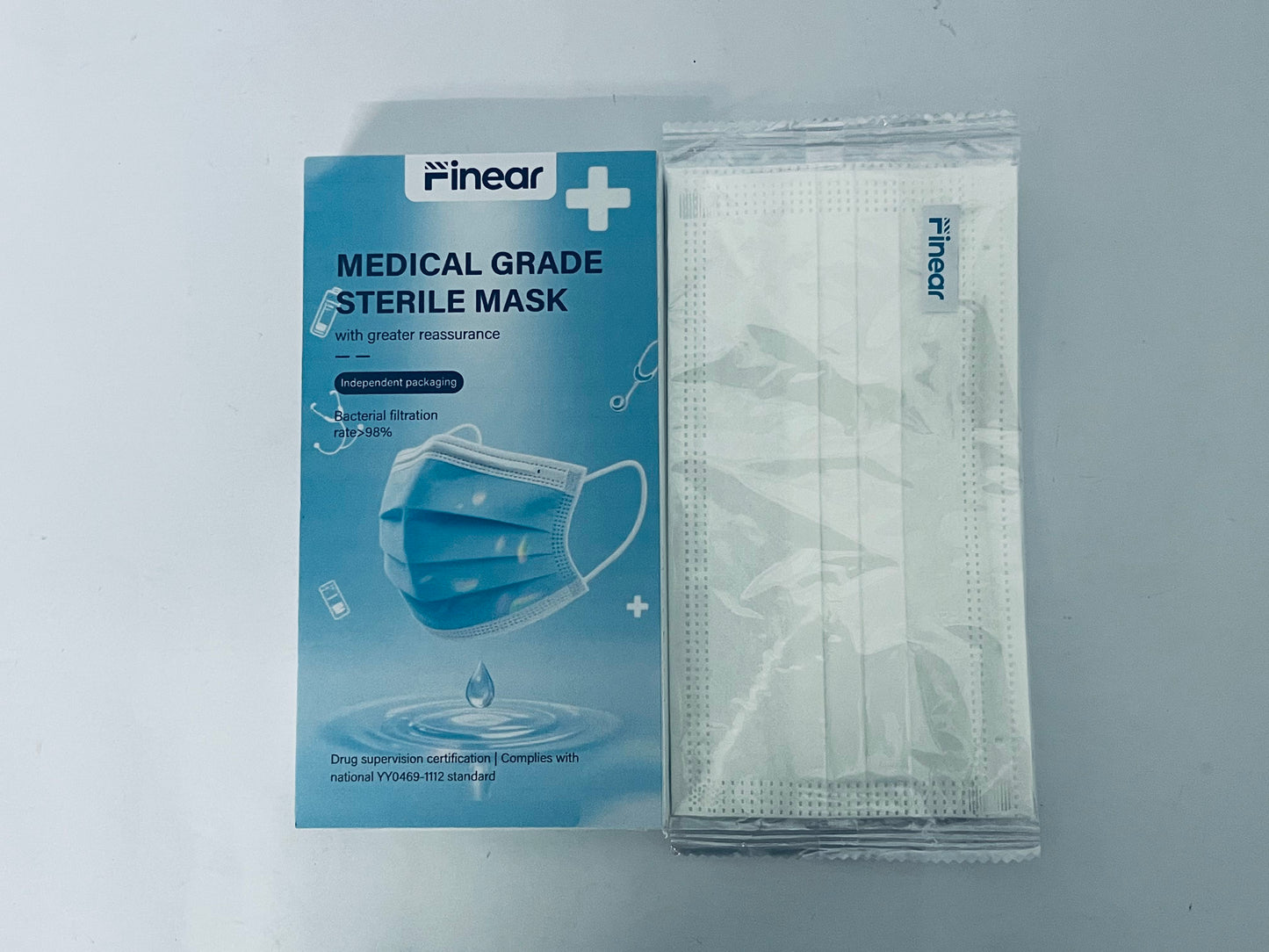 Finear Soft Disposable Face Masks for Everyday Use - 3-Layer Protection with ≥98%, Breathable & Lightweight, Elastic Earloop Design（20-Pack）