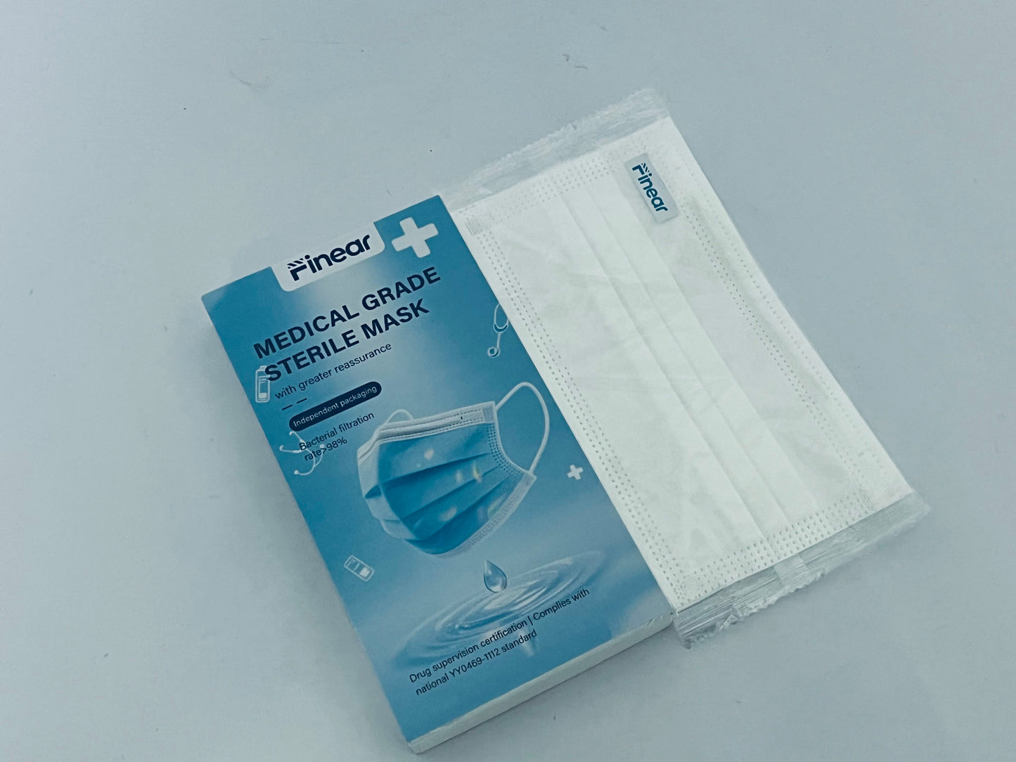 Finear Soft Disposable Face Masks for Everyday Use - 3-Layer Protection with ≥98%, Breathable & Lightweight, Elastic Earloop Design（20-Pack）