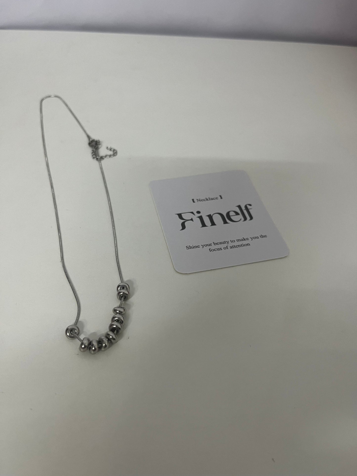 Finelf Minimalist Metal Bead Necklace, Stylish Collarbone Chain for Women, Versatile Trendy Jewelry for Daily Wear & Gift