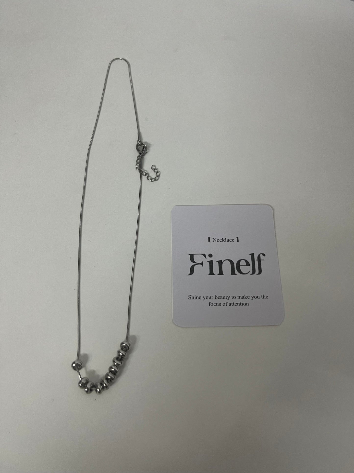 Finelf Minimalist Metal Bead Necklace, Stylish Collarbone Chain for Women, Versatile Trendy Jewelry for Daily Wear & Gift