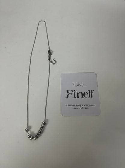 Finelf Minimalist Metal Bead Necklace, Stylish Collarbone Chain for Women, Versatile Trendy Jewelry for Daily Wear & Gift