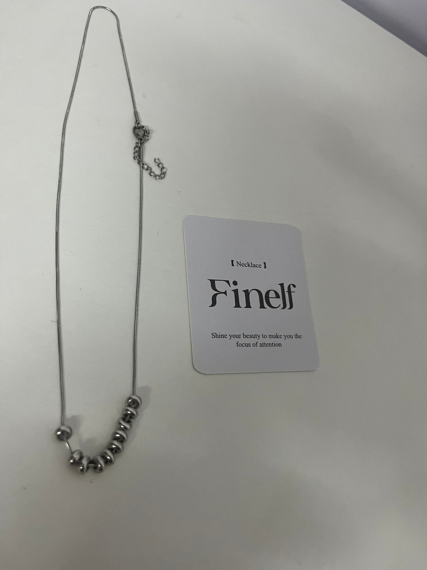Finelf Minimalist Metal Bead Necklace, Stylish Collarbone Chain for Women, Versatile Trendy Jewelry for Daily Wear & Gift