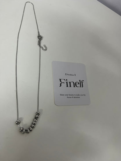 Finelf Minimalist Metal Bead Necklace, Stylish Collarbone Chain for Women, Versatile Trendy Jewelry for Daily Wear & Gift