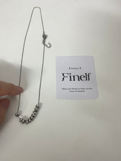 Finelf Minimalist Metal Bead Necklace, Stylish Collarbone Chain for Women, Versatile Trendy Jewelry for Daily Wear & Gift