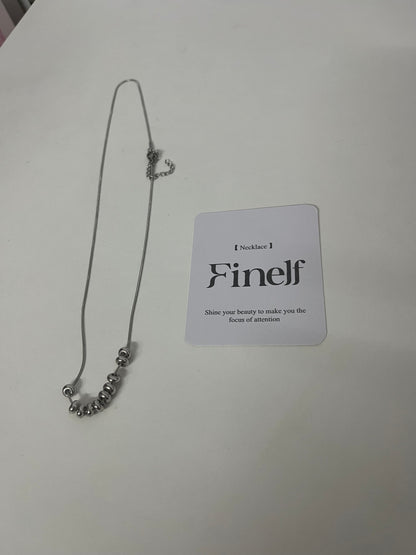 Finelf Minimalist Metal Bead Necklace, Stylish Collarbone Chain for Women, Versatile Trendy Jewelry for Daily Wear & Gift