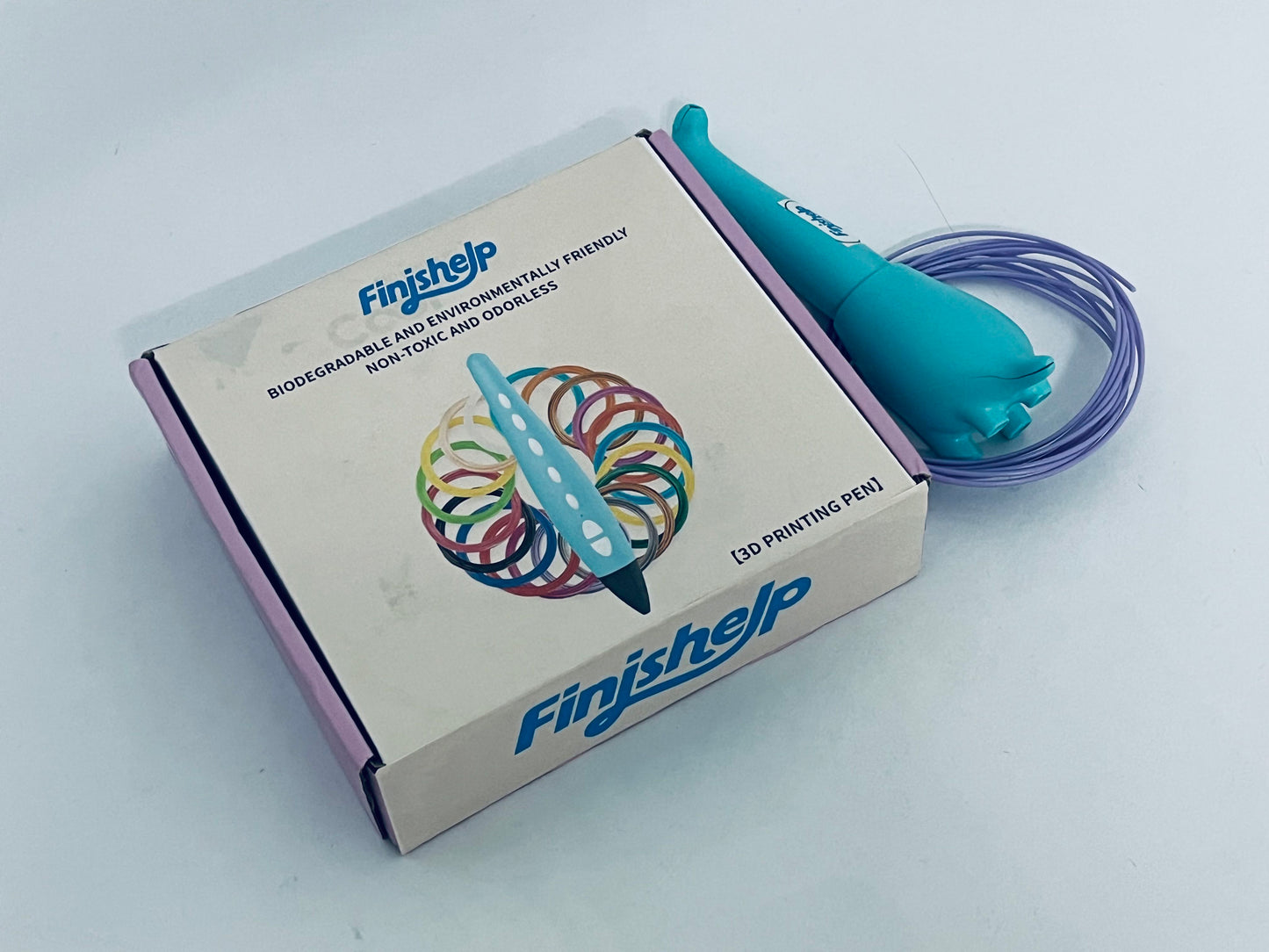 Finishelp 3D Printing Pen - Includes 3D Pen, 3 Starter Colors of PLA Filament, Stencil Book + Project Guide, and Charger
