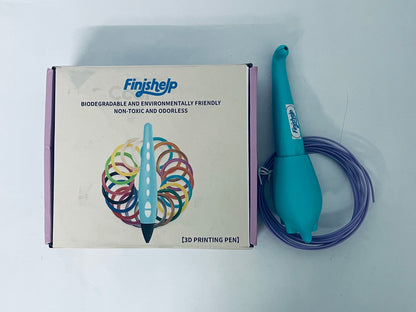 Finishelp 3D Printing Pen - Includes 3D Pen, 3 Starter Colors of PLA Filament, Stencil Book + Project Guide, and Charger