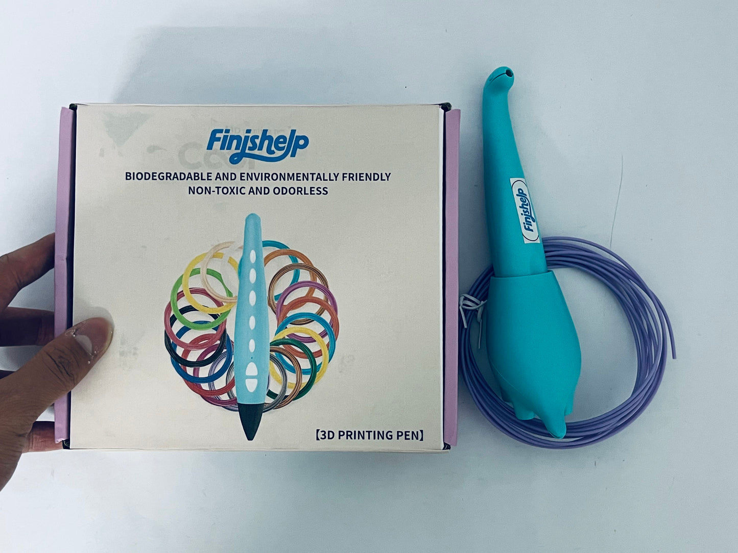 Finishelp 3D Printing Pen - Includes 3D Pen, 3 Starter Colors of PLA Filament, Stencil Book + Project Guide, and Charger