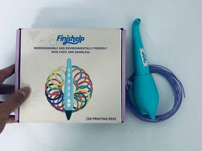 Finishelp 3D Printing Pen - Includes 3D Pen, 3 Starter Colors of PLA Filament, Stencil Book + Project Guide, and Charger