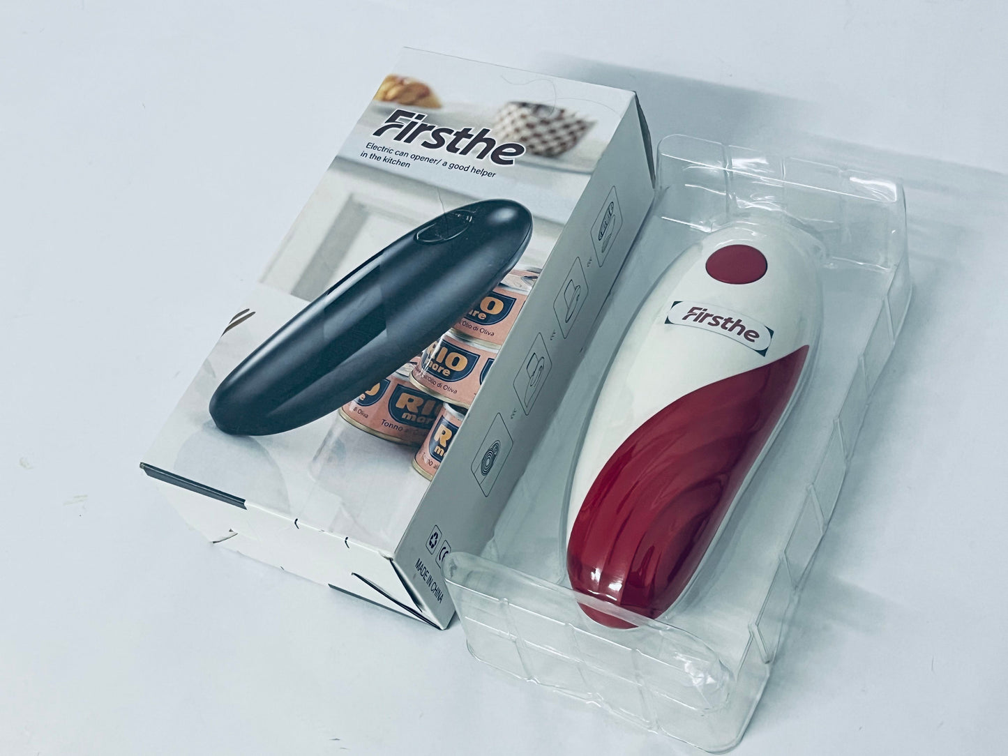 Firsthe One Touch Electric Can Opener Easy Open Any Can Sizes with Smooth Edge, Hand Held Portable Battery Operated Electric Can Openers, Kitchen Gadgets Automatic Can Opener for Seniors