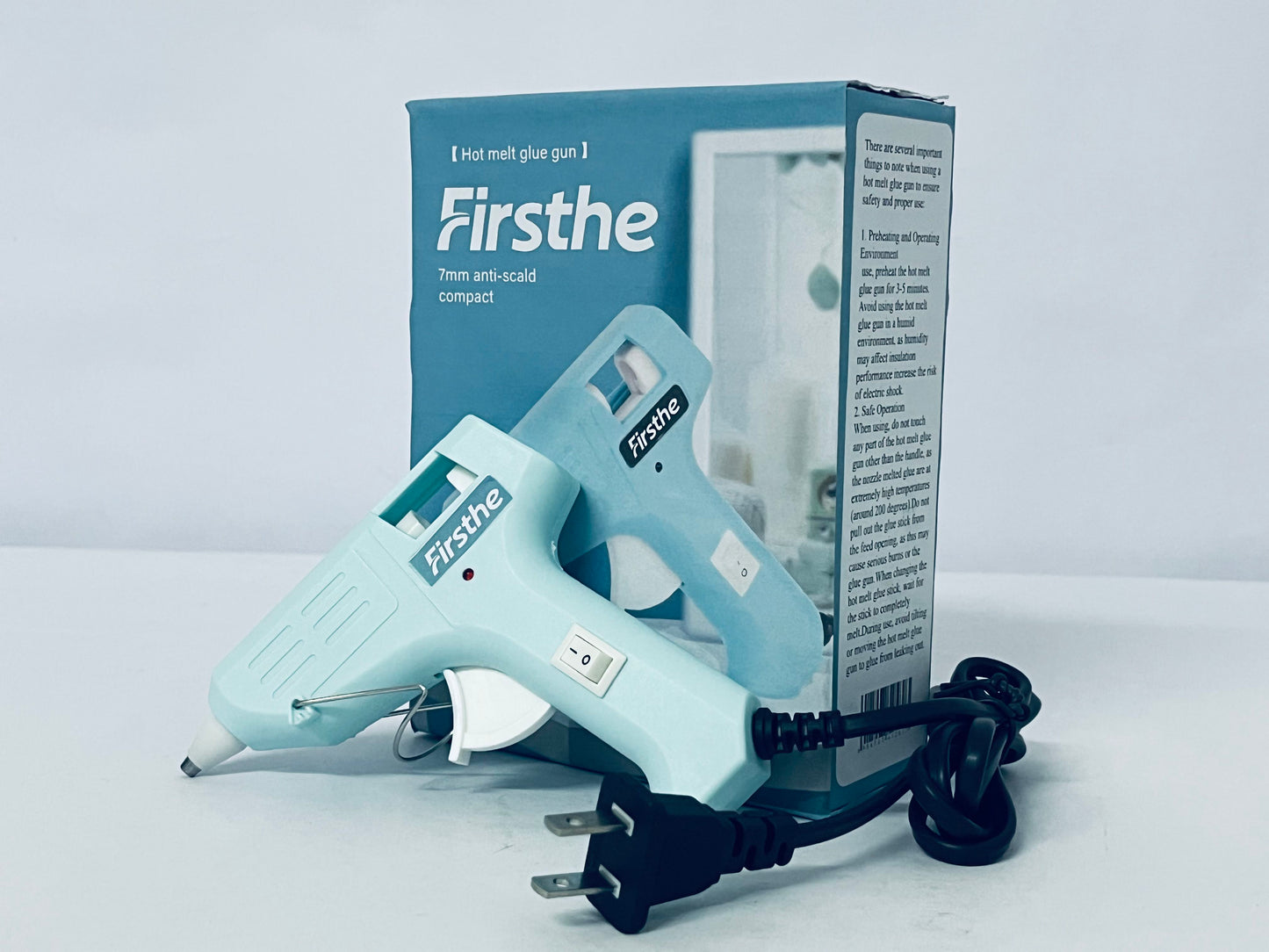 Firsthe Hot Glue Gun Kit with 30 Glue Sticks(130mm x 7mm), Fast Preheating Hot Melt, High Temp for School Crafts DIY Arts and Quick Home Repairs, 20W Blue