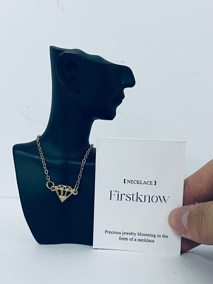 Firstknow Diamond-Shaped Charm Necklace, Diamond-Shaped Pendant, Motivating Necklace, Direct Sales Team Gifts, Inspiring Necklace, Daughter Gift, Wife Gift