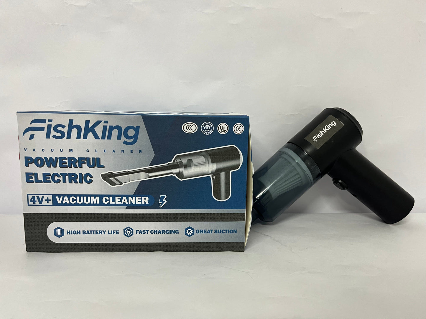 FishKing Handheld Car Vacuum Cleaner Car Vacuum Portable Cordless High Power Mini Vacuum Cleaner Rechargeable & Air Duster for Home Office Pet