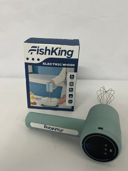 FishKing Electric Mixer, Portable Automatic Electric Hand Mixer Handheld Mixer Cordless Hand Mixer USB Rechargeable for Baking Cake Egg Cream