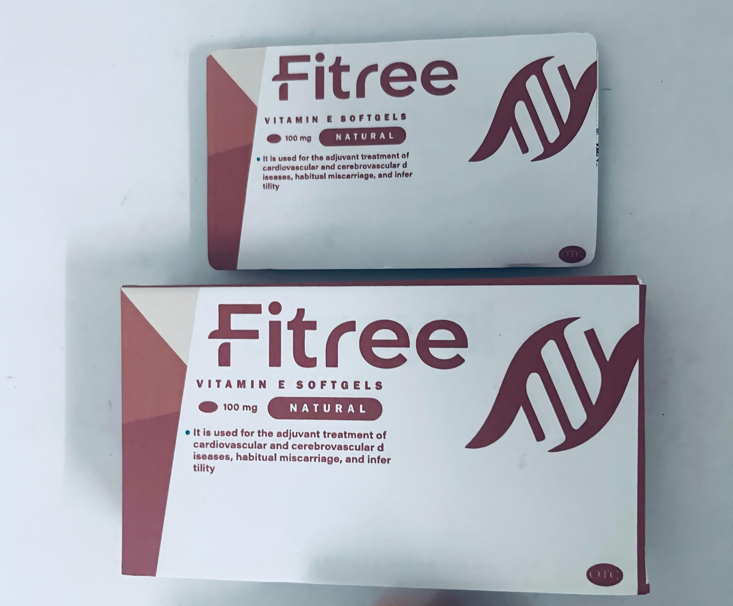 Fitree Natural Vitamin E Softgels 100mg, OTC Certified, Adjuvant Treatment for Cardiovascular & Cerebrovascular Diseases, Habitual Miscarriage, Infertility, Nutritional Supplement