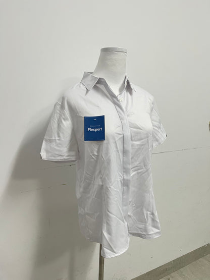 Flexpert Chemises Womens Button Down Shirts Tailored Short Sleeve Shirt Basic Simple Stretch Wrinkle Free Formal Work Blouses