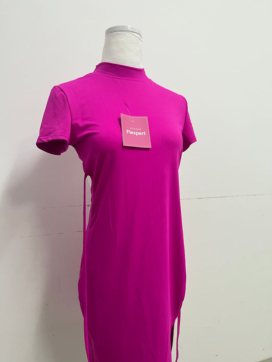 Flexpert Dresses Women Midi Dresses Halter Neck Ruched Bodycon Dresses Tie Waist T Shirt Summer Dress