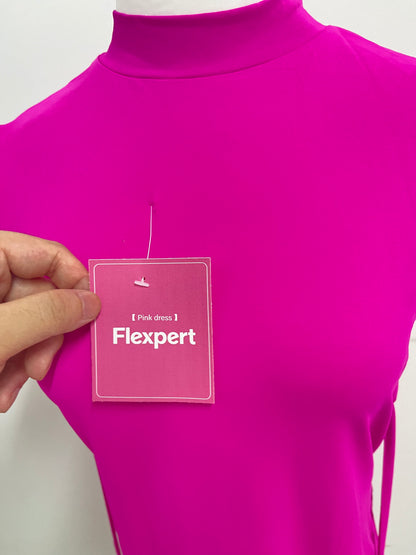 Flexpert Dresses Women Midi Dresses Halter Neck Ruched Bodycon Dresses Tie Waist T Shirt Summer Dress