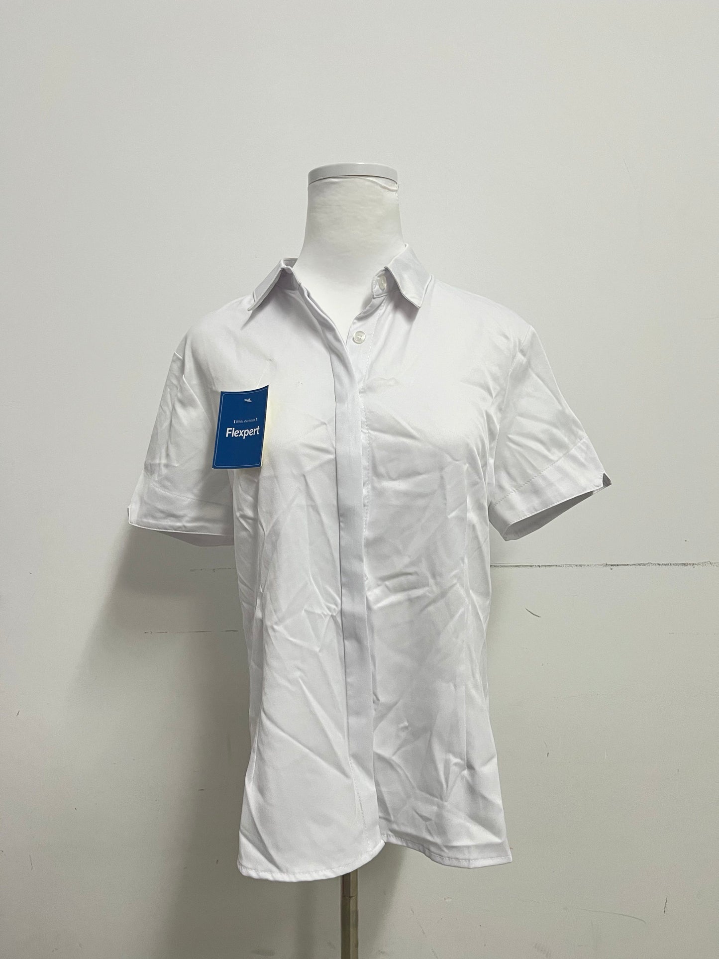 Flexpert Chemises Womens Button Down Shirts Tailored Short Sleeve Shirt Basic Simple Stretch Wrinkle Free Formal Work Blouses
