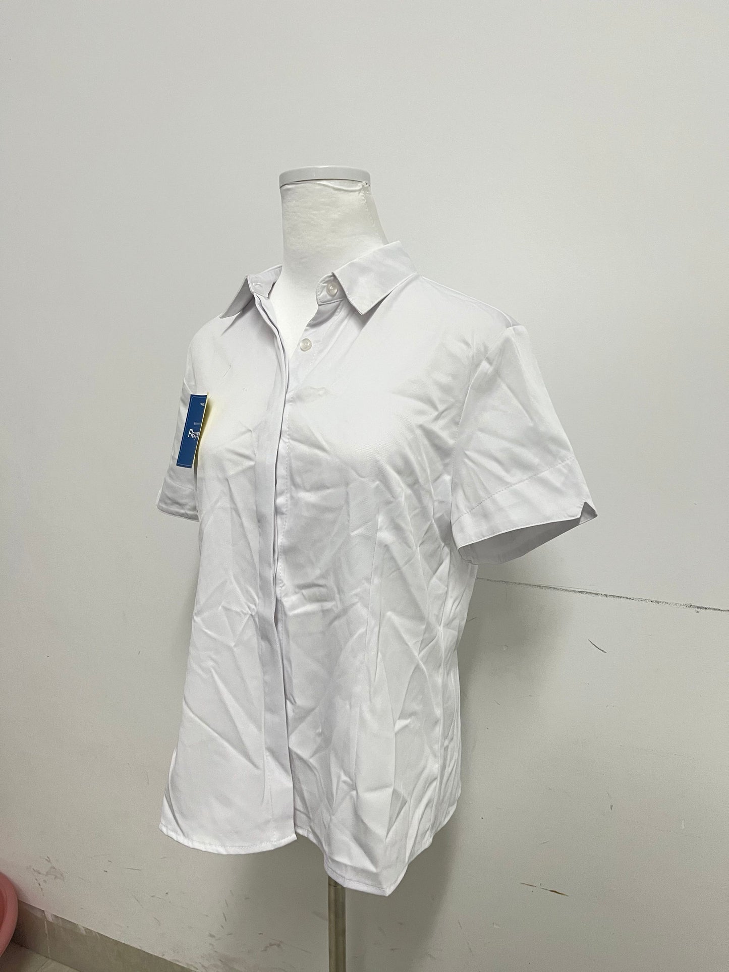 Flexpert Chemises Womens Button Down Shirts Tailored Short Sleeve Shirt Basic Simple Stretch Wrinkle Free Formal Work Blouses
