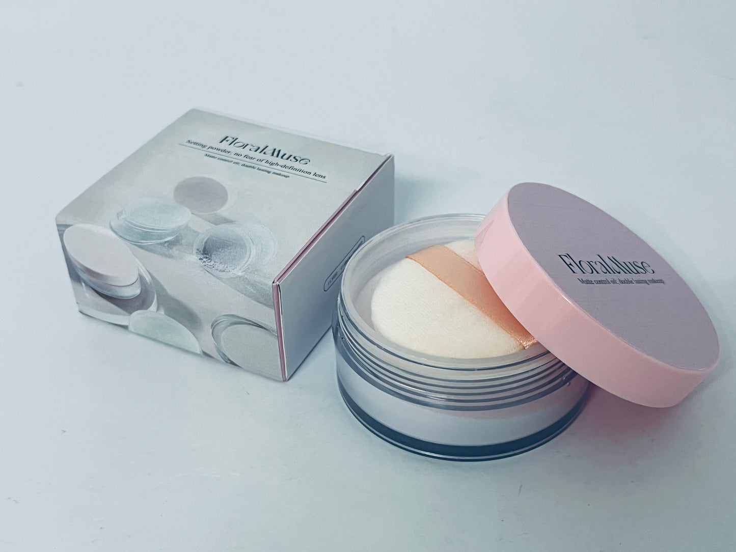 FloralMuse Loose face powder Portable Plastic Powder Box Anti-leakage Mesh Case for Travel Makeup Powder Container