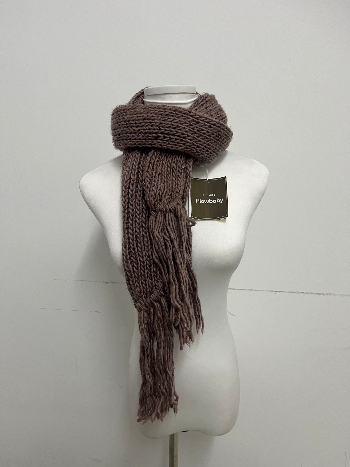 Flowbaby Chunky Knit Scarfs Retro Warm Textured Essential for Autumn & Winter Outfits