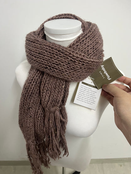 Flowbaby Chunky Knit Scarfs Retro Warm Textured Essential for Autumn & Winter Outfits